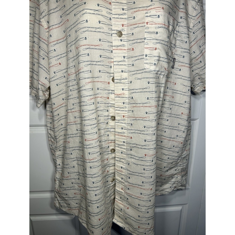 Eddie Bauer Fishing Novelty Print Button Up Shirt Mens XL - Picture 6 of 12